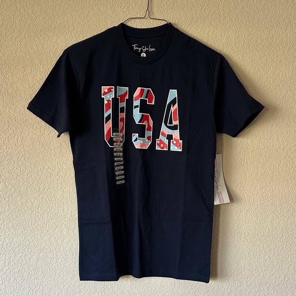 Navy Blue USA Graphic Tee